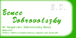 bence dobrovolszky business card